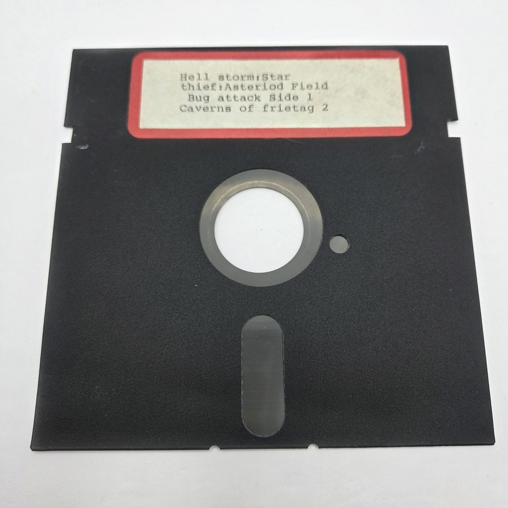 Hellstorm Star Thief Asteroid Bug Attack Vintage Arcade Game 5.25 Floppy...